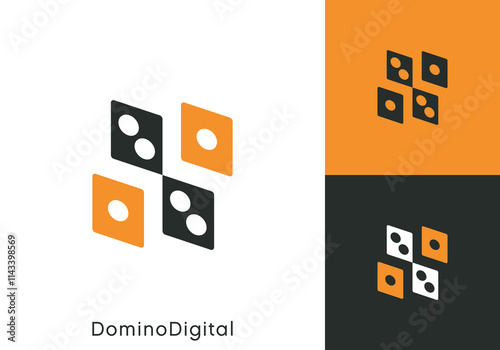 simple domino logo design concept