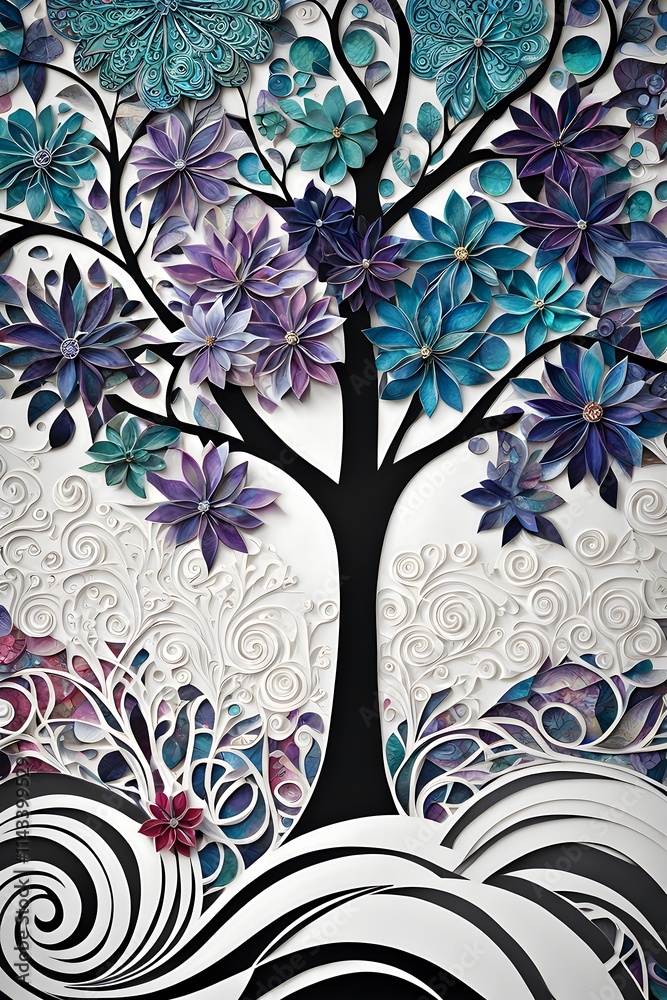 custom made wallpaper toronto digitalabstract floral tree