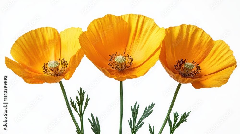 Naklejka premium photo of californi poppy flower isolated on white background californi poppy