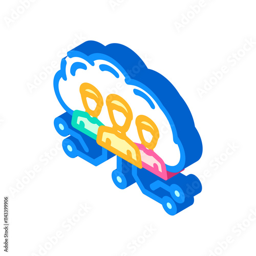 public cloud computing isometric icon vector. public cloud computing sign. isolated symbol illustration