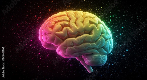 Human brain exploding with knowledge and creativity concept. creativity, intelligence, and innovation neuroscience, mental health, and futuristic technology artistic innovative knowledge, imagination 