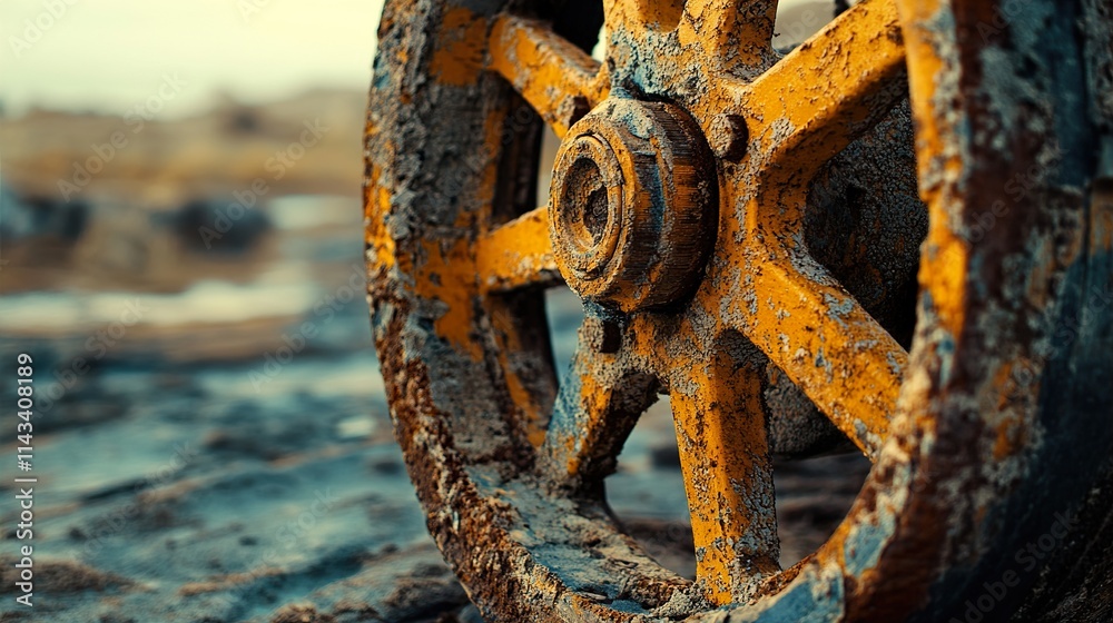 Rusty Wheel: A Grunge Industrial Background Rusty Wheel: A Grunge Industrial Background