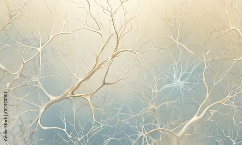 Neural Network Abstract: Intricate network of neurons, a mesmerizing digital art piece exploring the beauty of the human brain and neural connections.  Evokes feelings of complexity, wonder.