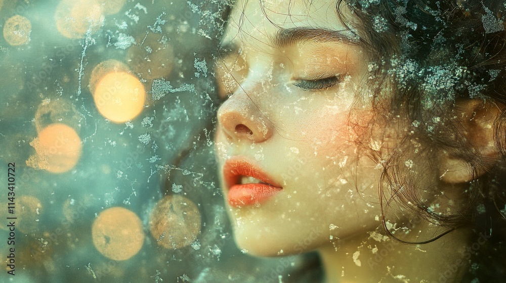 Dreamy Woman Portrait: Winter Frost and Soft Light Dreamy Woman Portrait: Winter Frost and Soft Light