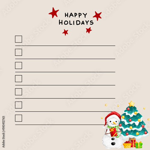 christmas card with snowman