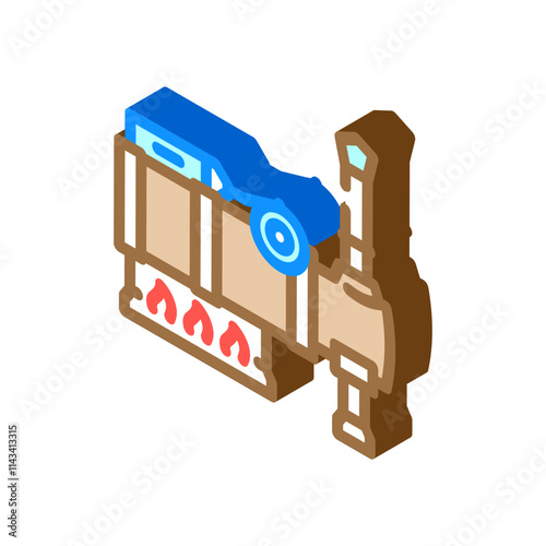 steam powered pump industry isometric icon vector. steam powered pump industry sign. isolated symbol illustration