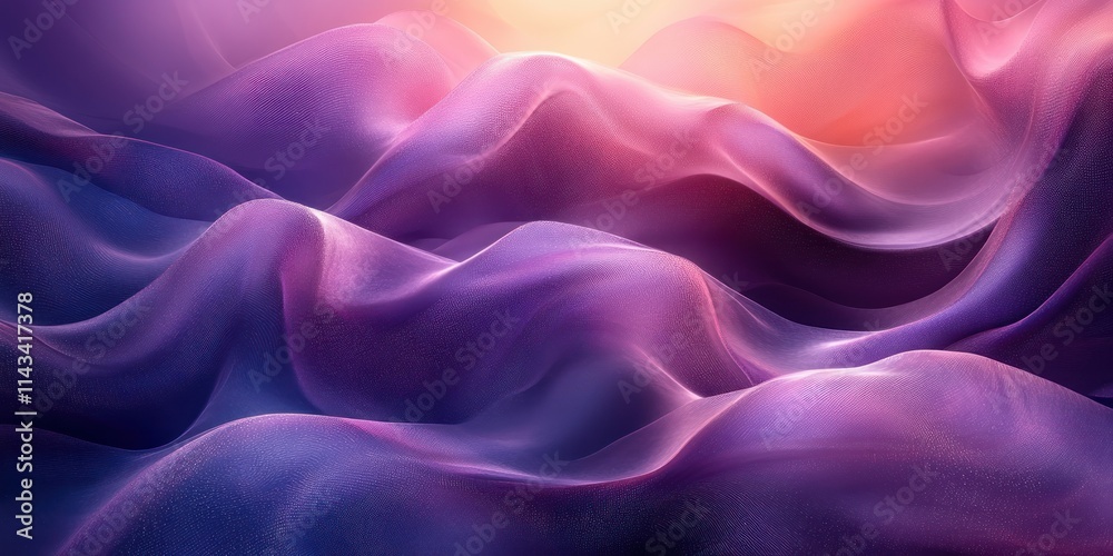 Obraz premium Purple Flowing Shapes Abstract Background Smooth Silver Gradient