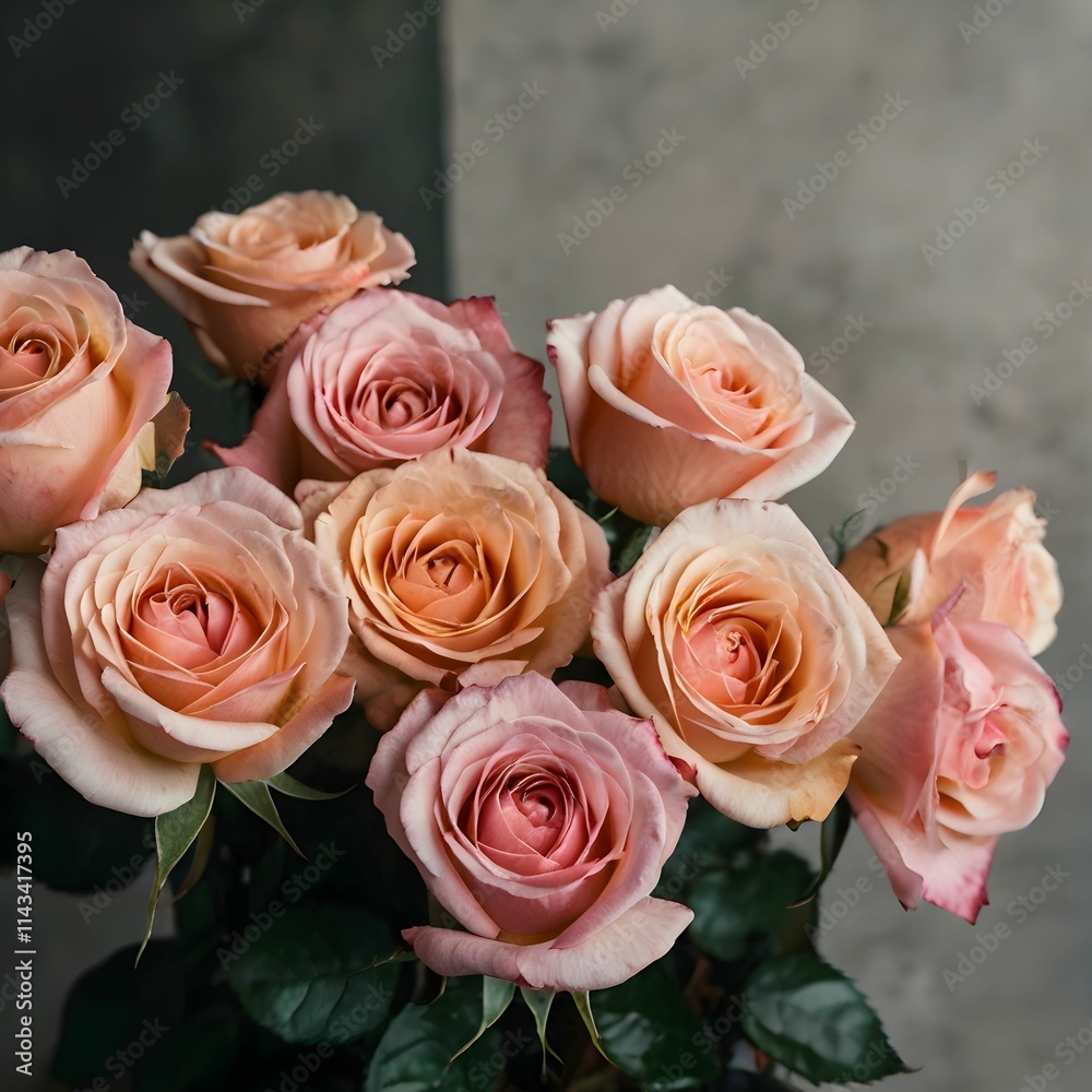 a series of roses with a beautiful pink bouquet a series of roses with a beautiful pink bouquet