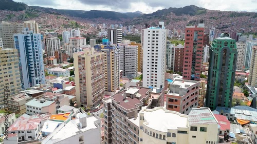 Wallpaper Mural Aerial of Sopocachi High Rises of La Paz in Bolivia, Orbit Torontodigital.ca