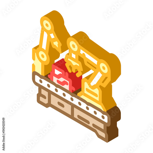 mass production line industry isometric icon vector. mass production line industry sign. isolated symbol illustration