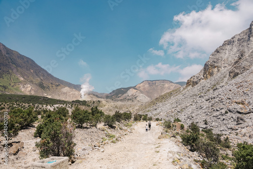 Volcanic landscape of Papandayan hiking trail photo