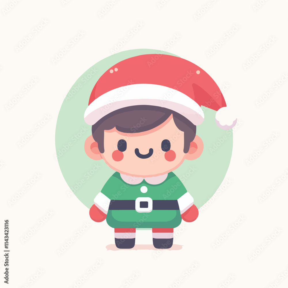 vector image of a small child wearing a Christmas costume vector image of a small child wearing a Christmas costume
