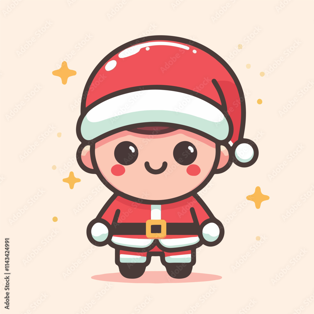 vector image of a small child wearing a Christmas costume vector image of a small child wearing a Christmas costume