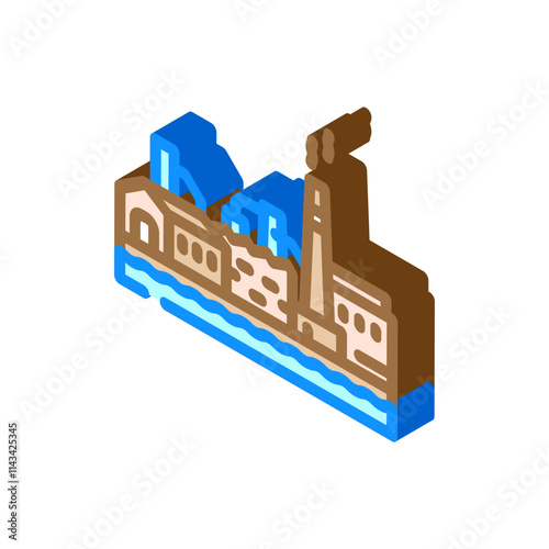 urban factory district industry isometric icon vector. urban factory district industry sign. isolated symbol illustration