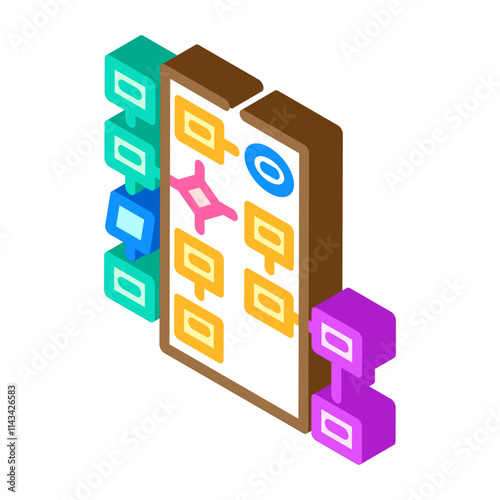 algorithm flowchart machine learning isometric icon vector. algorithm flowchart machine learning sign. isolated symbol illustration