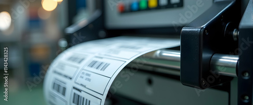 High-speed label printing in action! Witness the precise, automated process of creating countless barcode labels, a crucial part of modern supply chains.