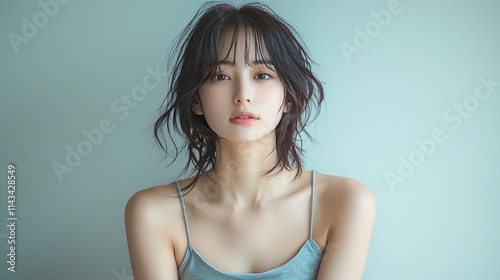 キャミソール姿の若いアジア人女性 photo