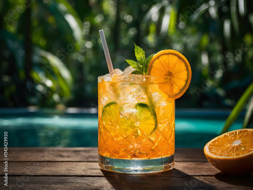 Citrus Cooler: Orange and Lime Iced Drink photo