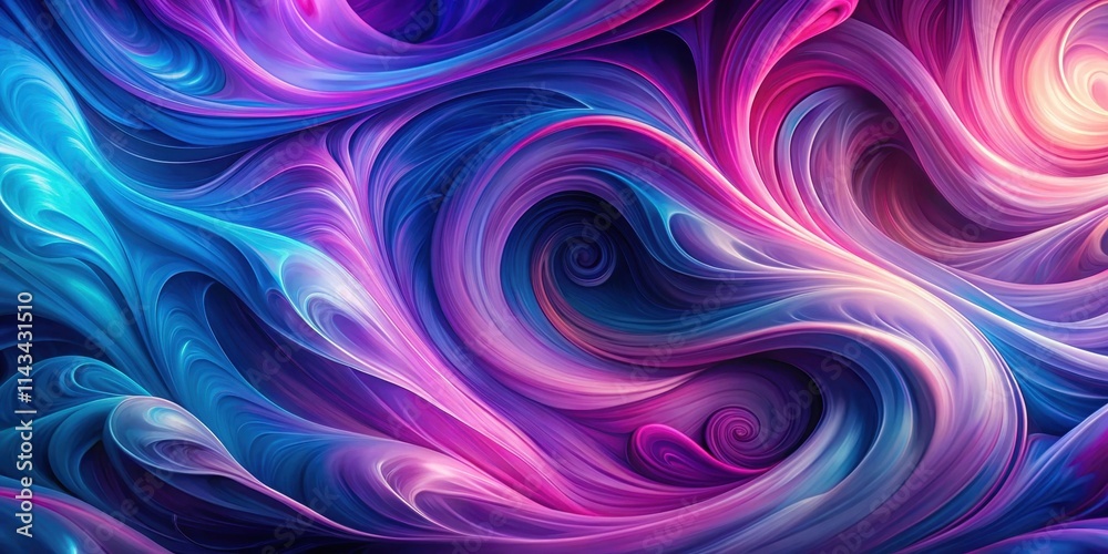 Obraz premium Vibrant swirls of purple, blue and pink hues blending into each other in a mesmerizing abstract pattern, abstract art, swirl patterns