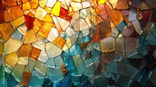 A kaleidoscope of fractured glass, a fractured reflection of a world in vibrant hues, a shattered mosaic of light and color