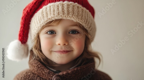 A kid wearing a outfit for Chrismas, standing against a isolated background (75)