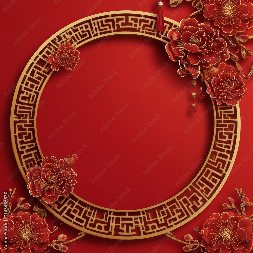 Frame Chinese New Year background with copy space Frame Chinese New Year background with copy space