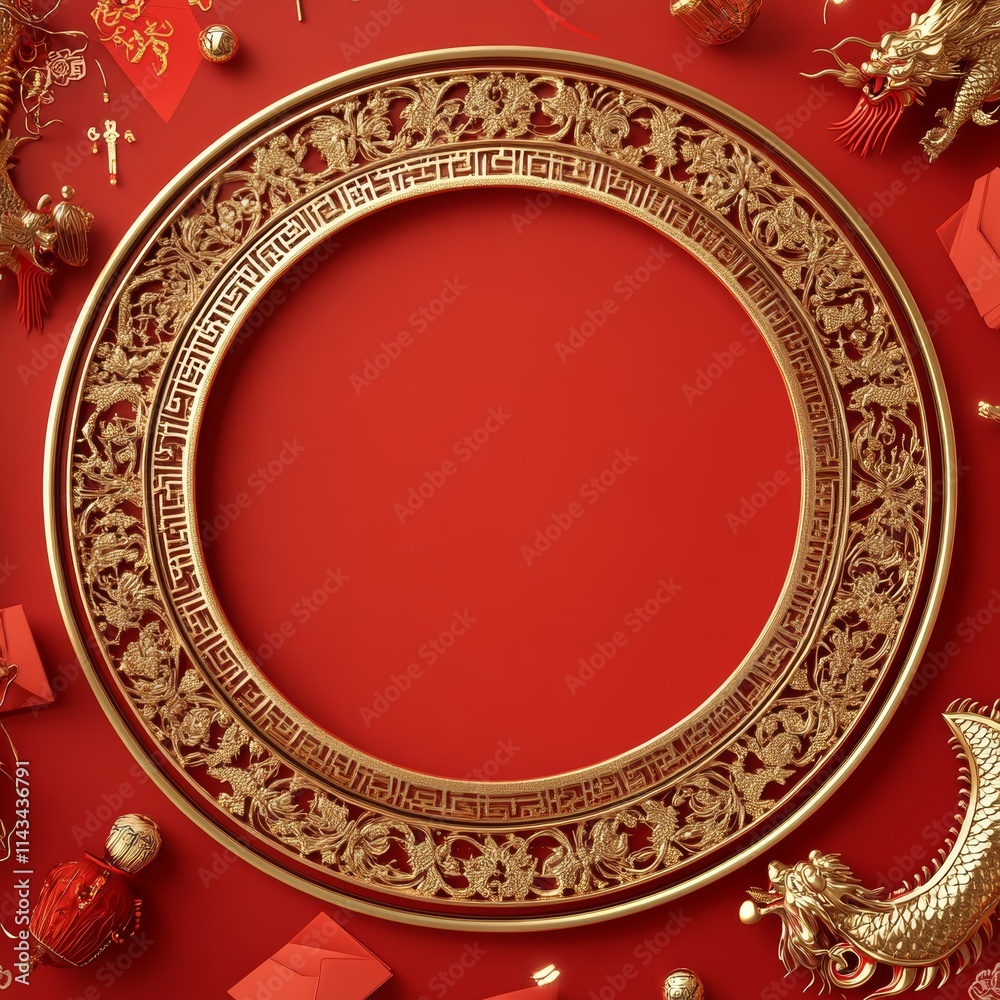 Frame Chinese New Year background with copy space Frame Chinese New Year background with copy space