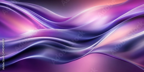 Abstract Purple Silver Waves Flowing Shapes Light Gradient