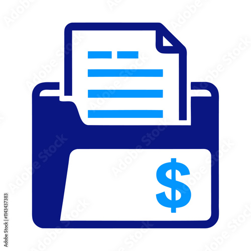 Silhouette invoice file in a folder vector icon design