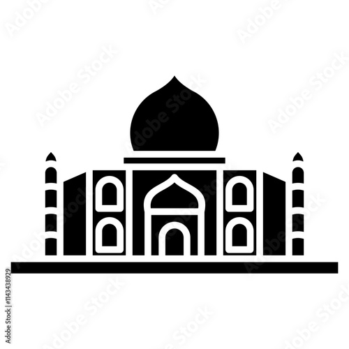 Taj Mahal icon element for design