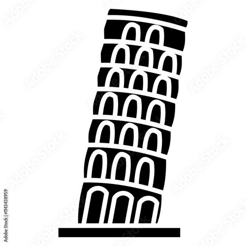 Pisa Tower icon element for design