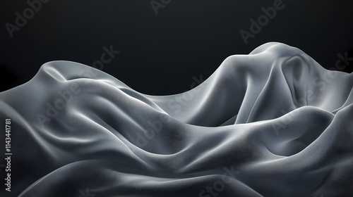 Softly flowing gray smoke wraps around a dark background, exuding a sense of mystique as wisps of texture. mystique. illustration. Mystique. Illustration