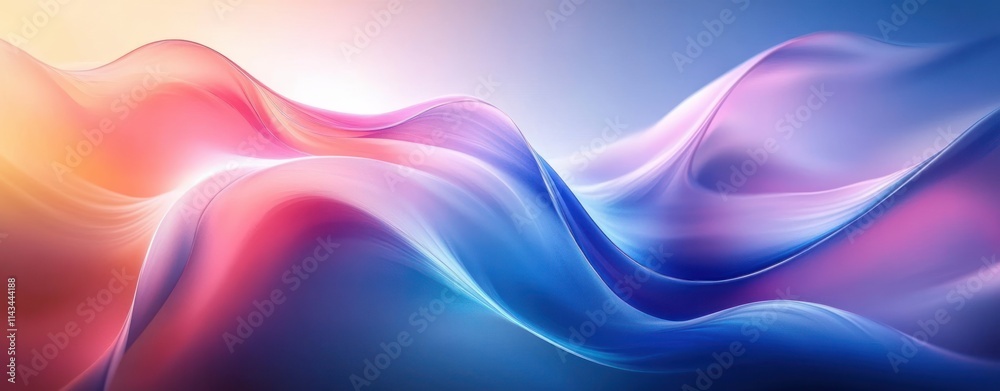 Fototapeta premium Abstract Flowing Background in Blue and Pink Gradient with Curvilinear Forms