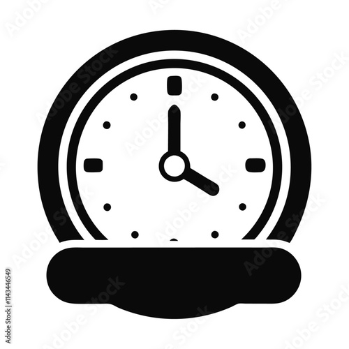 Black silhouette deadline in a clock vector icon design