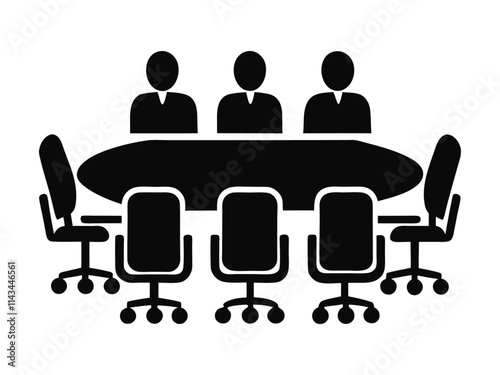 Business and office meeting in table vector icon design