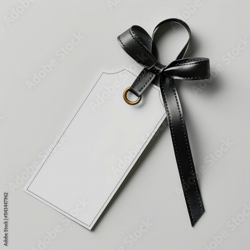 Mockup of a Blank Bookmark Isolated on a White Background for Creative Branding and Stationery Design photo