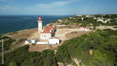 Drone video at Farol de Alfanzina, Carvoeiro, Portugal