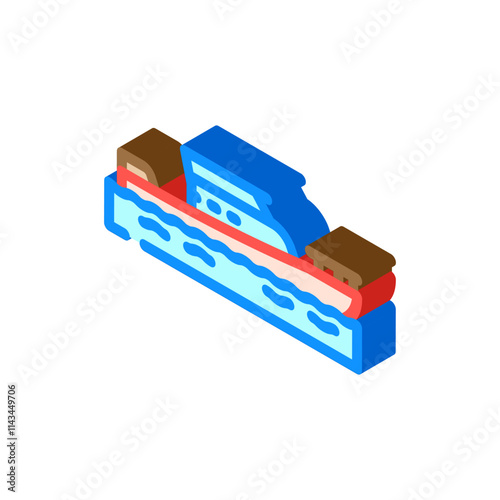 pilot boat ship transport marine isometric icon vector. pilot boat ship transport marine sign. isolated symbol illustration