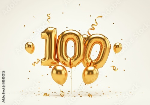 Gold Balloons Celebrating 100 Years