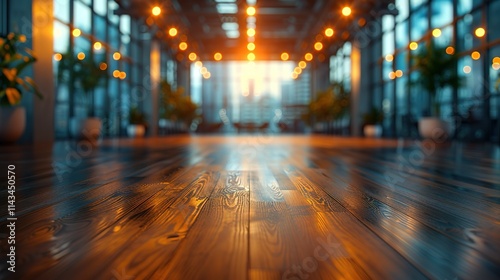 Wallpaper Mural Large room with a wooden floor and a few potted plants Torontodigital.ca