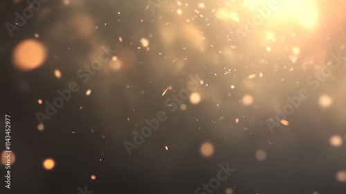 Golden Dust Motes Floating In Dark Ambient Light