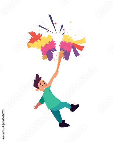 child hitting pinata party
