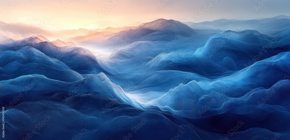 Serene Blue Gradient Abstract Background with Smooth Flowing Shapes and Calming Atmosphere Serene Blue Gradient Abstract Background with Smooth Flowing Shapes and Calming Atmosphere