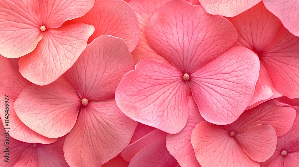 Obraz premium Delicate Pink Hydrangea Petals Close Up