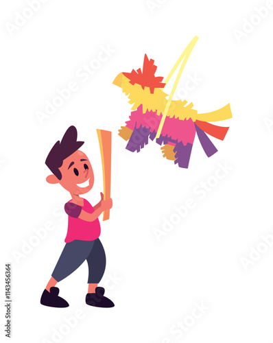 kid hitting pinata birthday party
