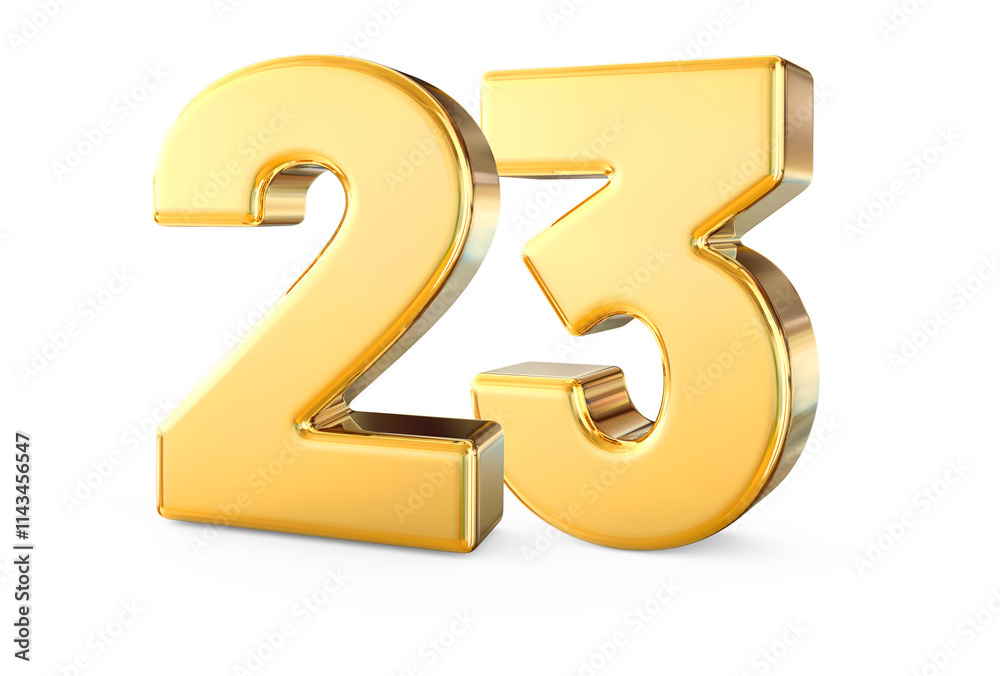 Number 23 Gold 3D Number 23 Gold 3D
