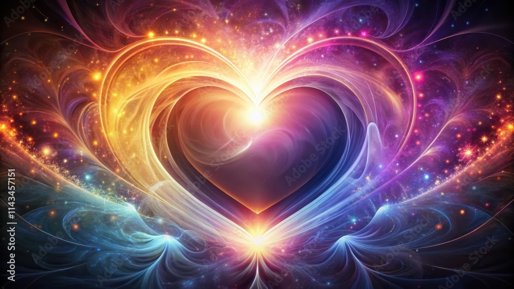 Obraz premium Heart with a subtle glow surrounded by swirling patterns and colors, heart, design