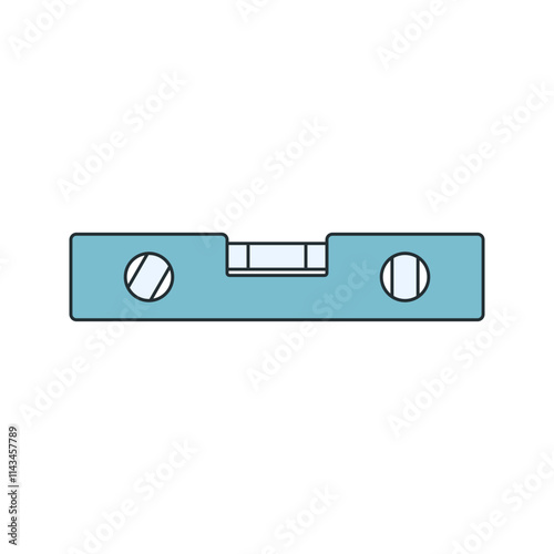 Spirit Level Icon Illustration in Flat Style. Perfect for engineering, science, or educational design projects.