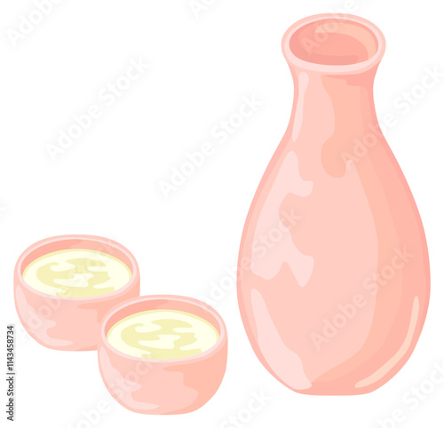 徳利とお猪口 お酒 ベクター素材