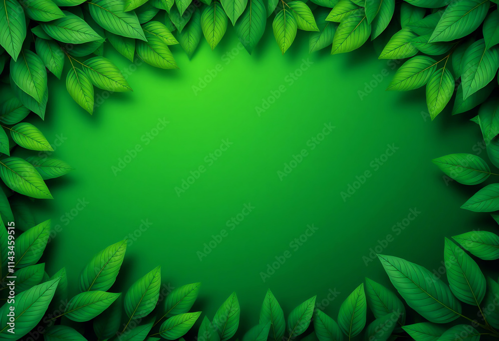 Green Leaf Border Background for Commercial Design Green Leaf Border Background for Commercial Design